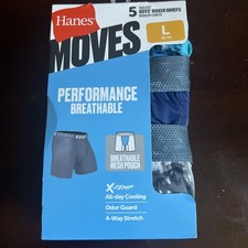 Hanes Boxer Briefs Boy  s L Large 12-14 5-Pack X-Temp Performance Stretch New