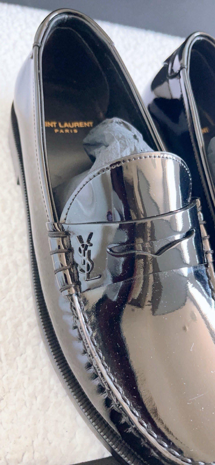 $950 Saint Laurent Le mocassini penny pantofole in pelle taglia 38