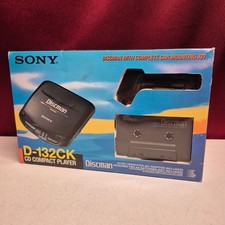 Vintage Sony Discman Portable CD Player D-132CK Black Mega Bass Car Kit