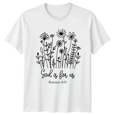 Gott ist für uns Römer Damen T-Shirt Schrift christlich Ostern Geschenk für Sie