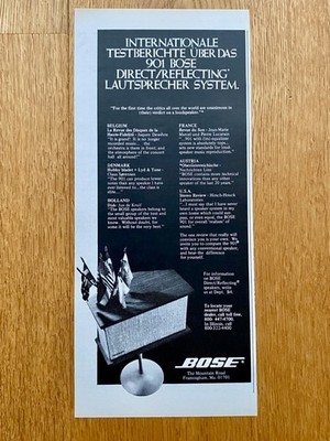 Bose Direct/Reflecting Lautsprecher Boxen 1975 Vintage Ad Werbung Reklame
