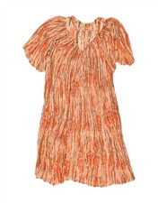 VINTAGE Womens A-Line Dress UK 18 XL Brown Geometric AS06