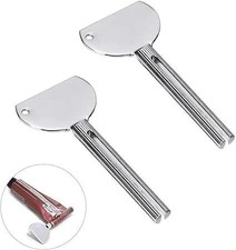 2Pcs Silver Stainless Steels Metal Tube Squeezer Keys Salon Toothpaste Tube S...