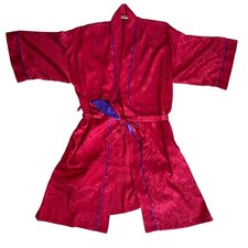Vintage 1980's Victoria's Secret Red Floral Robe Kimono One Size Fits All