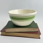 Vintage Hull Pottery Beehive Mixing Bowl Green Stripe Yellow Ware 6” USA