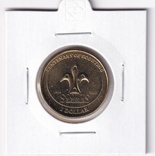 AUSTRALIAN: 2008 $1 CENTENARY OF SCOUTING SCOUTS UNC COIN - EX ROLL #5909