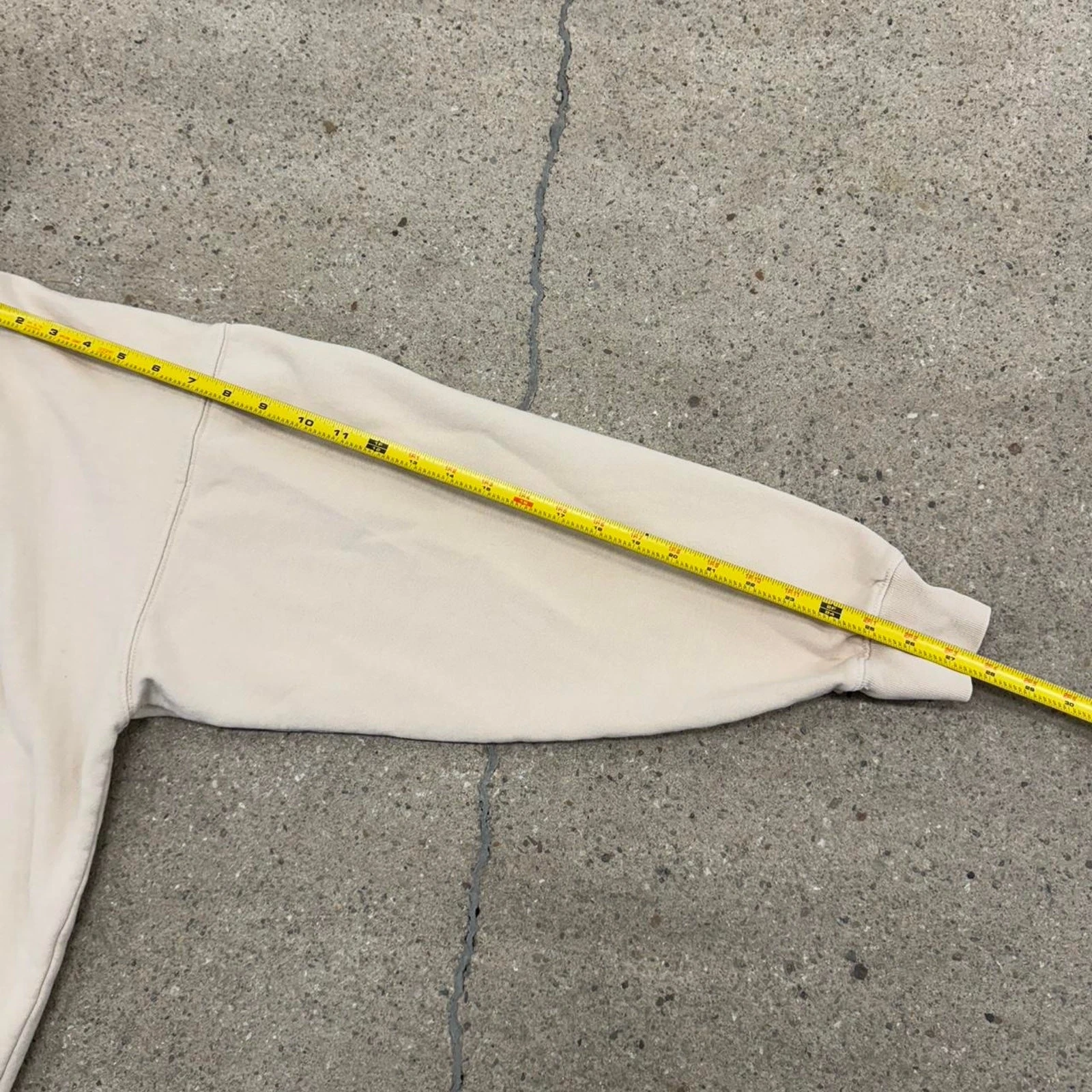 OFF WHITE Felpa con cappuccio e zip bianca beige John Galt Essentials surfista skater adatta a grandi