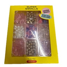 Super Smalls Super Pink Bead Kit-Ultra Sparkle-Extra Large And Luxe Gems Sealed