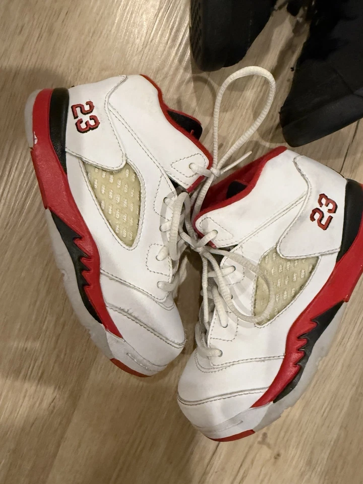 Nike Air Jordan V 5 Rojo Fuego 2013 Retro TD Niño pequeño 440890-120 talla 8,5c (Paquete) Foto 2 de 4