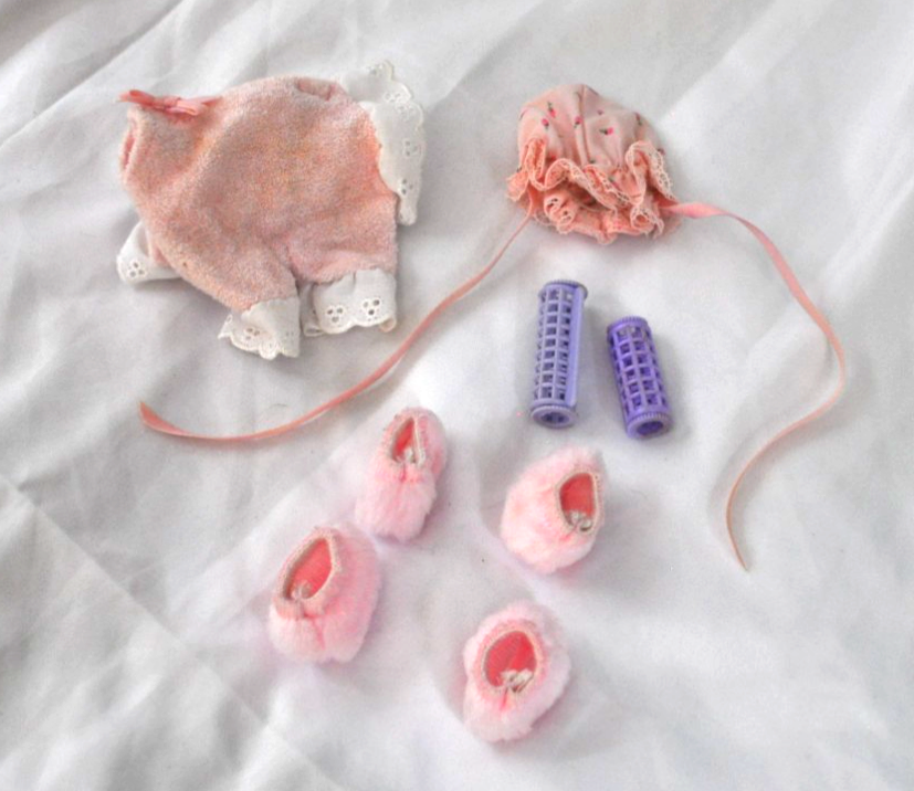 Set abbigliamento pony vintage G1 My Little Pony MLP DOLCI SOGNI cofano pigiama pantofole