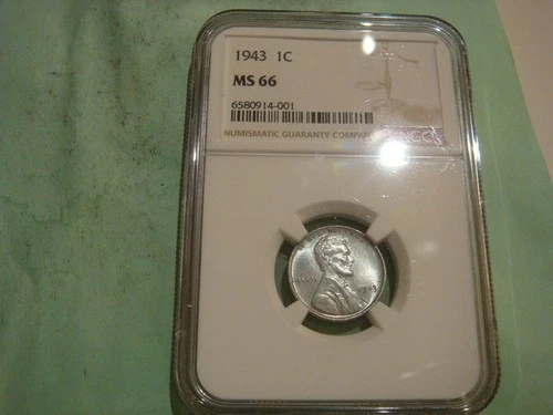 Very Nice Eye Appeal 1943 P Steel Lincoln Cent MS66 Grade NGC