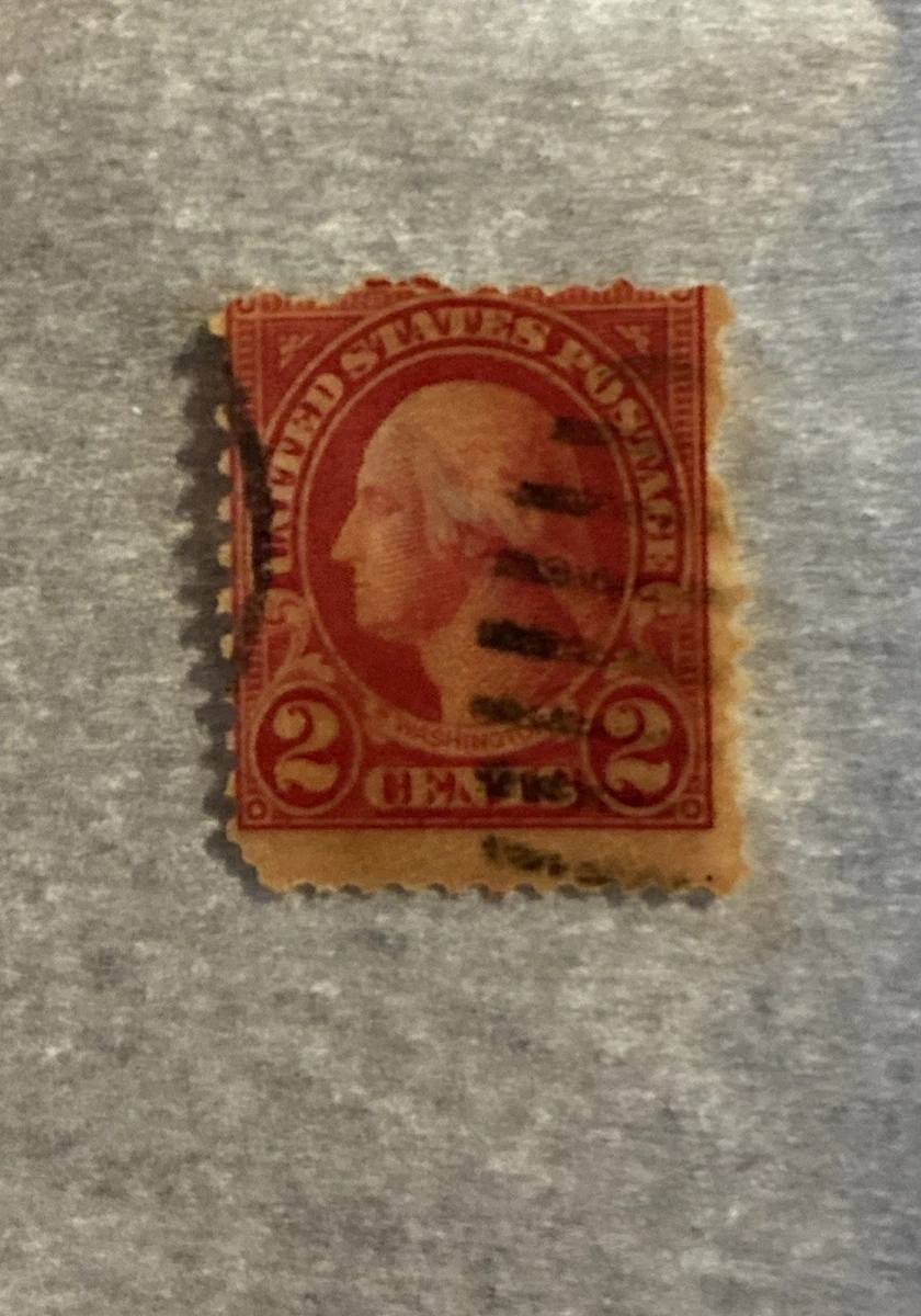USジョージワシントン2セントレッド使用済切手 アメリカ ジョージ・ワシントン2セント使用済切手 レッドリネン