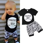 Fashion Newborn Infant Baby MAMAS Boy Toddler T-shirt Tops+Pants Outfits Clothes
