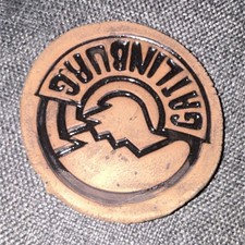Bronze Round Metal Belt Buckle "GUAM UNITED" Logo Theme Adult Unisex