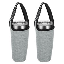 Tumbler Carrier Holder Pouch, Neoprene Insulators Bottle Sleeve (Gray, 2 Pcs)