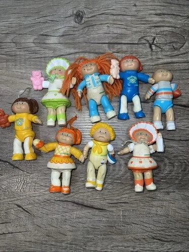 Lot of 8 Vintage 1980's Cabbage Patch Kid Figures PVC Plastic Mini Figurines