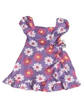 Toddler Girls Purple Flower Sun Dress 3T Summer Spring Floral