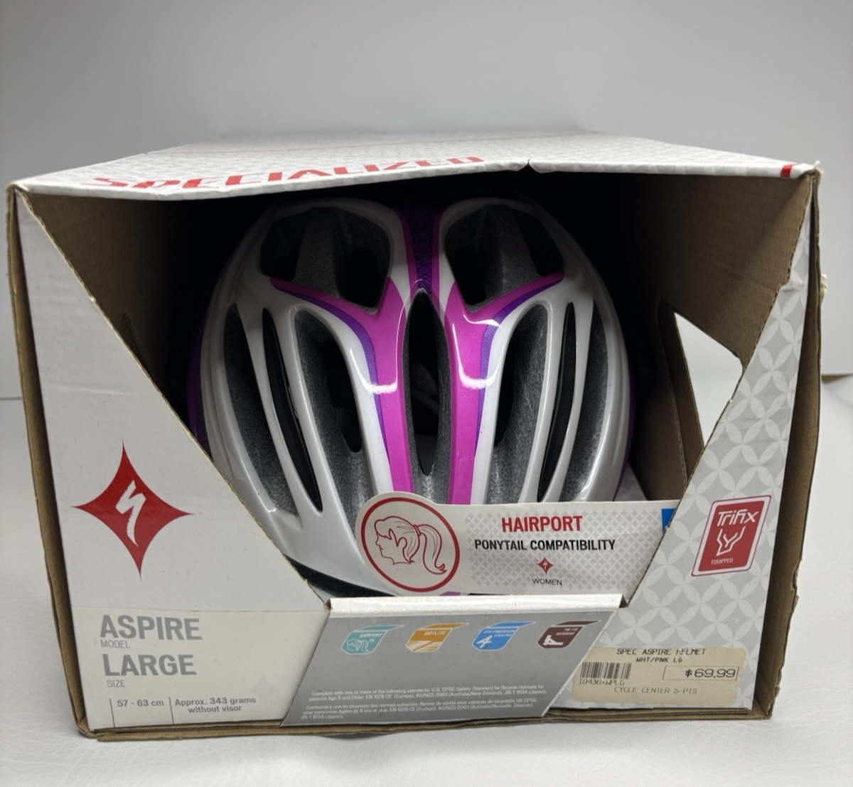 NIB Specialized Women's Aspire Cycling Helmet Large 57-63 cm Pink White |  eBay