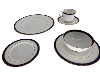 LENOX CLASSIC COLLECTION FEDERAL COBALT BLUE USA SET of 6