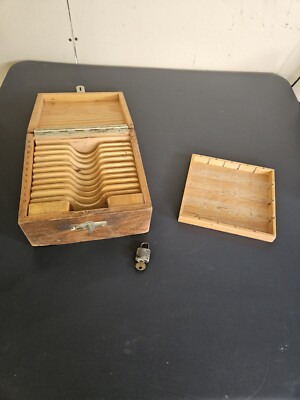 Antique Corbin Cabinet Co. Oak Post Office Letter Box w/ Tray