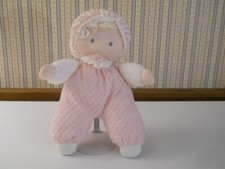 Eden vintage 10" baby doll pink white textured terry cloth AAX