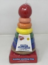 Wooden Stacking Rings Toy for 12mos , Wood Sensory Tower