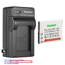 Kastar Battery AC Wall Charger for Original Casio CNP-120 NP-120 Camera Battery