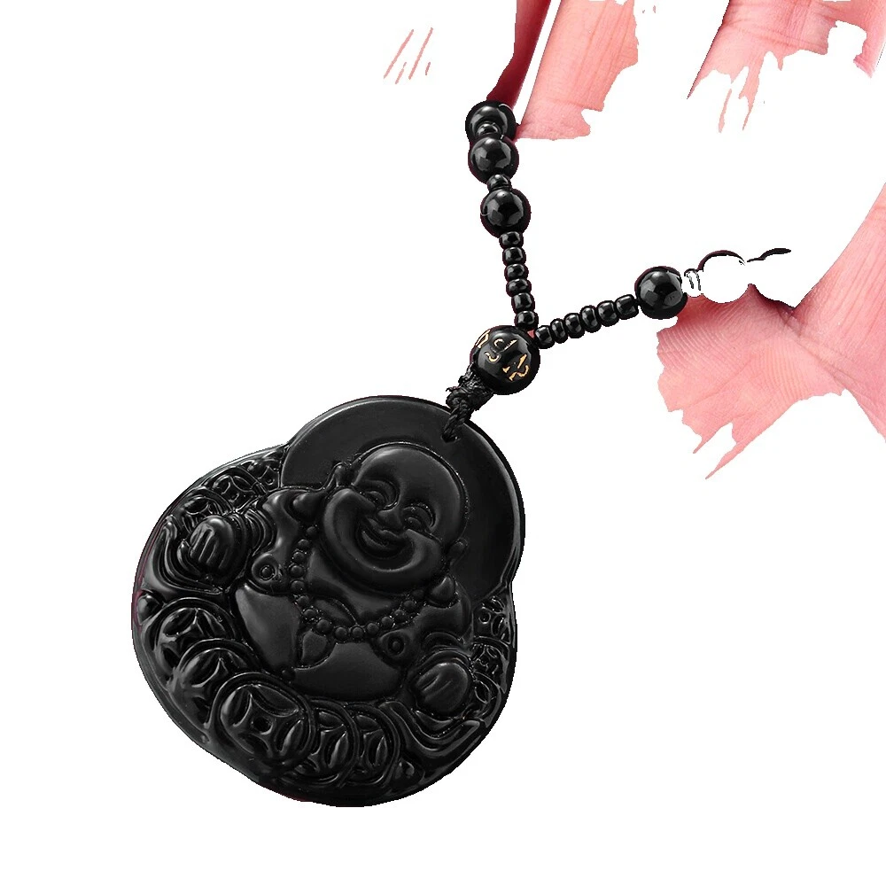 黑曜石宗教时尚项链和吊坠