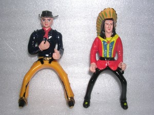 vintage cowboy and indian figures