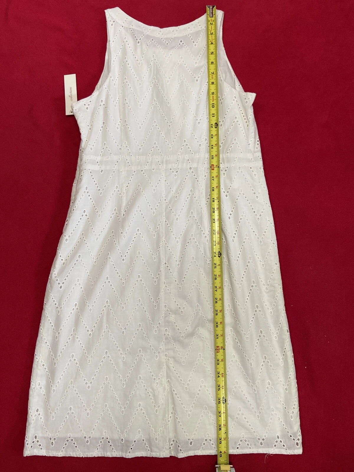 OFF WHITE Abito donna OFF WHITE EYELET Merona avorio cotone occhiellato cambio taglia 14
