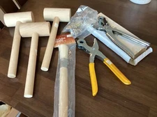 Leather Rivet Kit With 2 Leather Punch Tools, Wooden Hammers