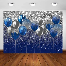 Avezano Royal Blue Glitter Backdrop for Birthday Wedding Prom Graduation Photogr