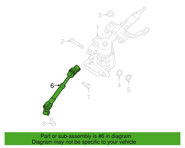⭐GENUINE⭐ Steering Lower Shaft Joint for 2012-2015 Hyundai Elantra 564003X002 - Image 4 of 4
