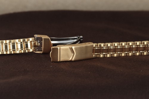 Bracciale/Cinturino Orologio Donna Hadley-Roma 11mm-15mm Curvo Placcato Oro Giallo - Foto 2 di 3