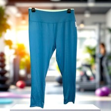 Reebok Dark Tealish Blue Active Wear Athletic Leggings Between Capri/Ankle Wm L