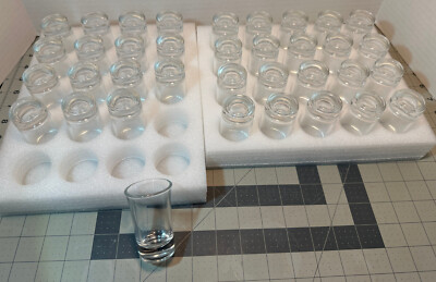 36 Pack Heavy Base Shot Glasses Bulk 1.4 oz Round Break Resistant Glass