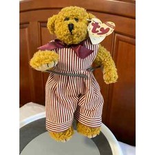 Ty Collectible Bear Dexter #6009 w/tag tan  with purple stripped jumper.   B472