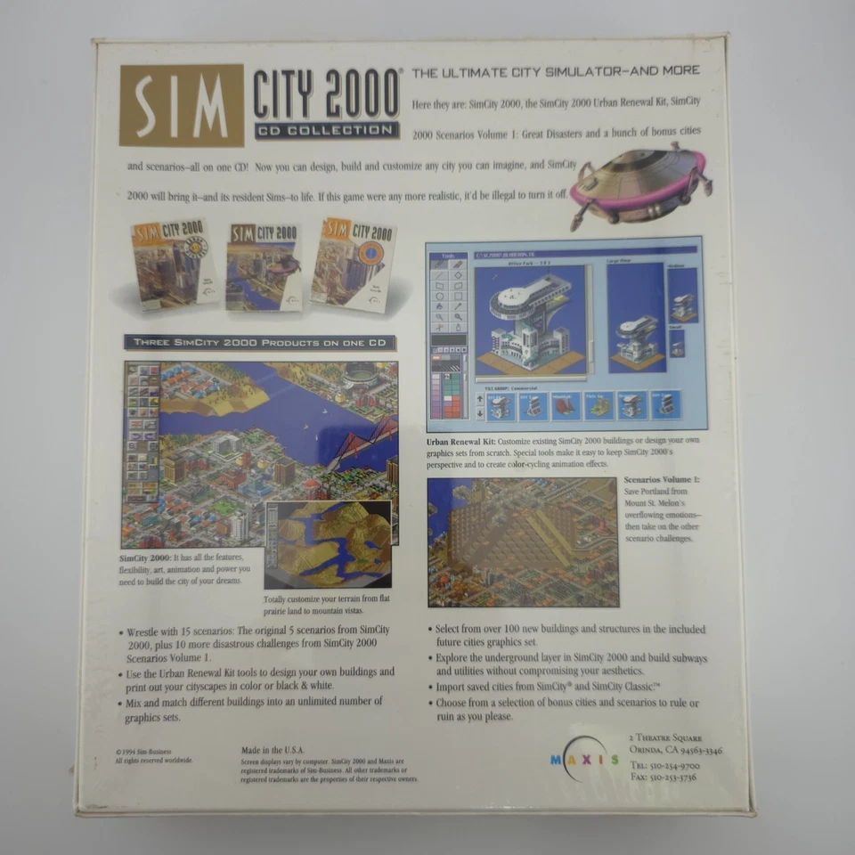 SimCity 2000: CD Collection, 1994, Big Box, New & Sealed - Image 3 of 4