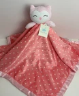 NWT Cloud Island Pink Polka Dot Owl Satin XL Large Plush Baby Security Blanket