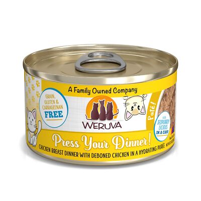 Weruva Press Your Dinner Chicken Pate Grain Free Cat Food 12 Pack 3 Ounce