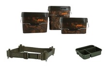 Fox Camo Square Bait Bucket Spod Bucket Strap Insert Tray Carp Fishing