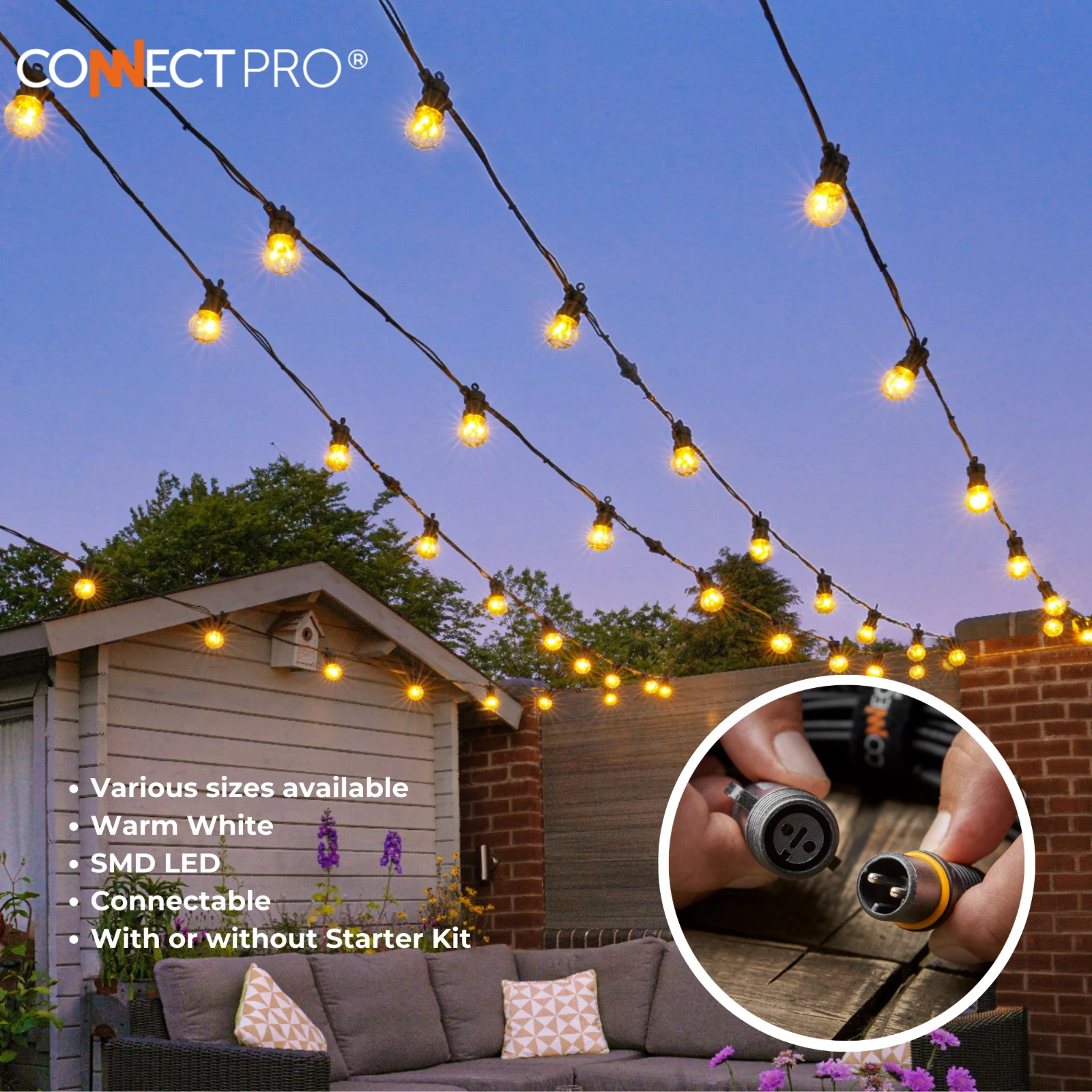 Festoon Outdoor String Lights Garden Party LED Mains Powered IP65 Connectable
Opens in a new window