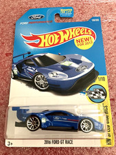 2017 Hot Wheels 2016 Ford GT Race Blue 166/365 DTW92 (HW747)