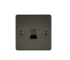 Image of Flat Plate Telephone extension socket - gunmetal