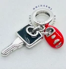 Silver S925 - Red CAR KEY - NEW DRIVER - DRIVING TEST European Charm & Pouch