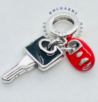 Silber S925 - Roter AUTOSCHLÜSSEL - NEUER FAHRER - FAHRPRÜFUNG Europäischer Charm & Etui