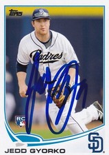 Jedd Gyorko Signed 2013 Topps Padres Baseball Rookie Card #635 RC WVU Autograph