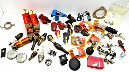Lot Of Vintage Foreign Automotive Parts Rotors , Sensors , Points , Plugs FP70