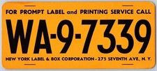 NYC Ink Blotter New York Label & Box Corp. c1940's 275 Seventh Ave