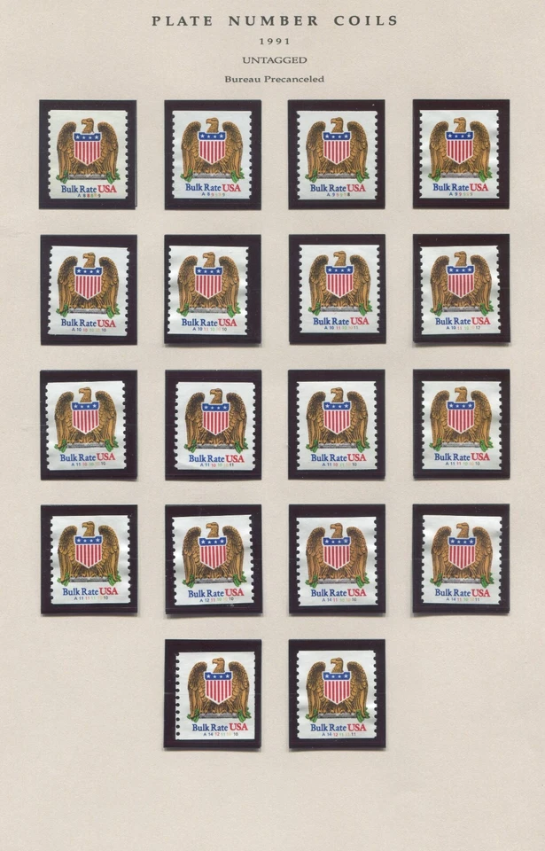 Scott 2604 - (10c) Eagle & Shield- Used PS1 - 41 of 42 Numbers - Off Paper - Image 2 of 2